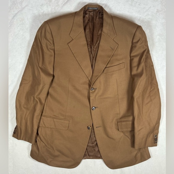 Corneliani EU54 US44R Pure Cashmere Brown Double Vent Textured Herringbone Coat - Picture 2 of 15